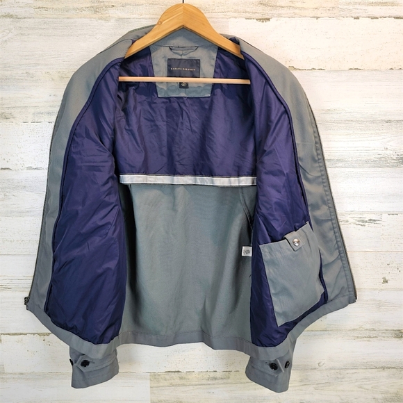 Banana Republic Men's Steel Gray Lightweight Safari Jacket Small Nylon Canvas - Picture 12 of 15